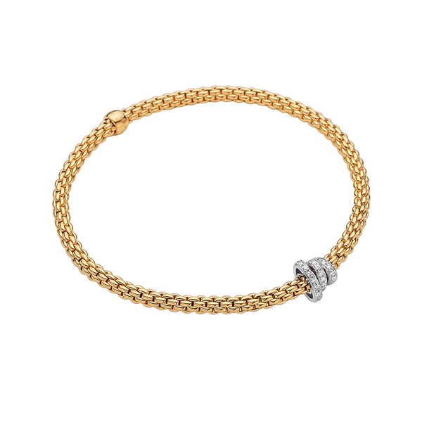 FOPE 'PRIMA' 18CT WHITE & YELLOW GOLD DIAMOND BRACELET (Image 1)