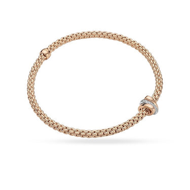 FOPE 'FLEX'IT PRIMA' 18CT ROSE GOLD AND 18CT WHITE GOLD PAVE DIAMOND BRACELET