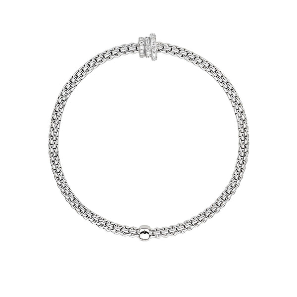 FOPE 'FLEX'IT PRIMA' 18CT WHITE GOLD DIAMOND RONDELLE BRACELET (Image 3)
