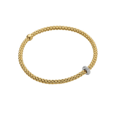FOPE 'PRIMA' 18CT YELLOW & WHITE GOLD DIAMOND BRACELET SMALL SIZE