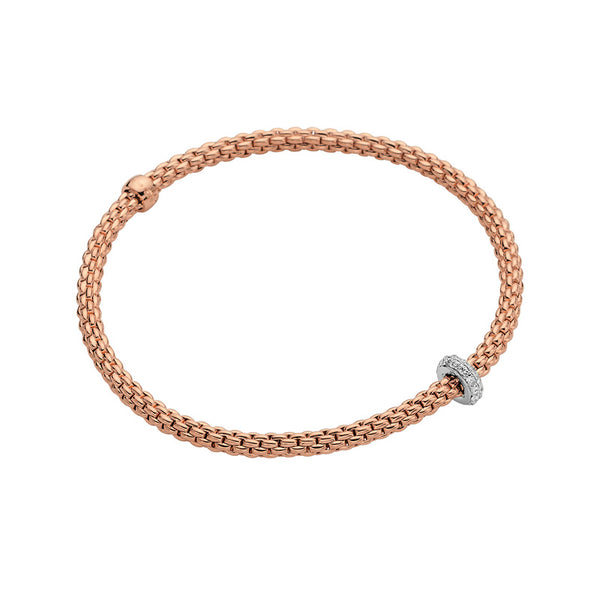 FOPE 'PRIMA' 18CT ROSE & WHITE GOLD DIAMOND BRACELET (Image 1)