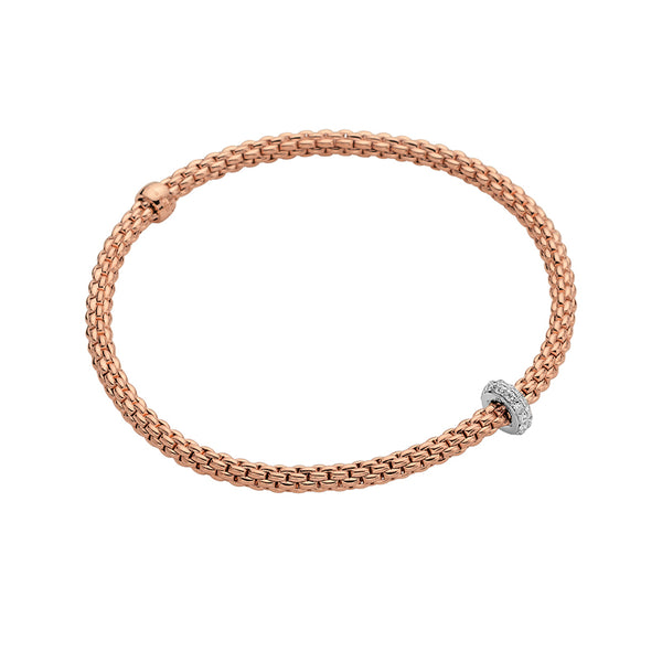 FOPE PRIMA 18CT ROSE & WHITE GOLD DIAMOND BRACELET (Image 1)