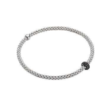 FOPE PRIMA 18CT WHITE GOLD BLACK DIAMOND BRACELET