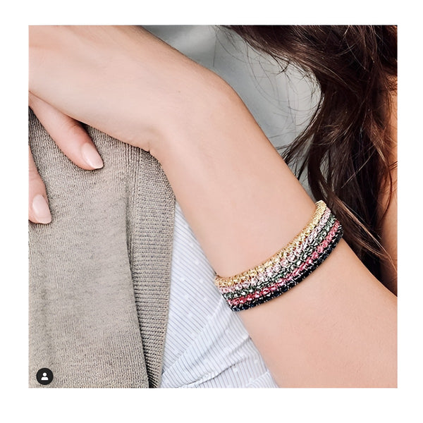 DEMEGLIO 18CT GOLD BRACELET WITH RAINBOW SAPPHIRES (Image 2)