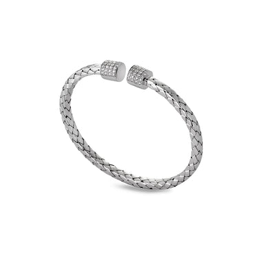 18CT WHITE GOLD DIAMOND BANGLE