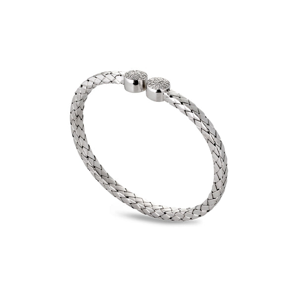 18CT WHITE GOLD DIAMOND BANGLE (Image 1)