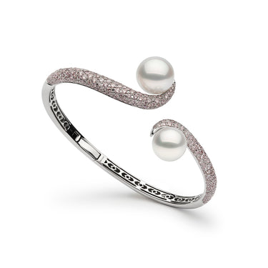 AUTORE 18CT WHITE GOLD SOUTH SEA PEARL & ARGYLE PINK DIAMOND BRACELET