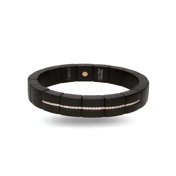 DEMEGLIO DOMINO BRACELET IN MATTE BLACK CERAMIC, 18CT ROSE GOLD AND BROWN DIAMONDS (Image 1)