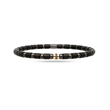 DEMEGLIO 'CARBON FIBRE' 18CT ROSE GOLD AND BLACK DIAMONDS BRACELET