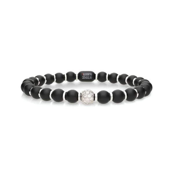 DEMEGLIO 'SFERA' 18CT WHITE GOLD WHITE DIAMOND SPHERE AND MATTE BLACK CERAMIC BRACELET (Image 1)