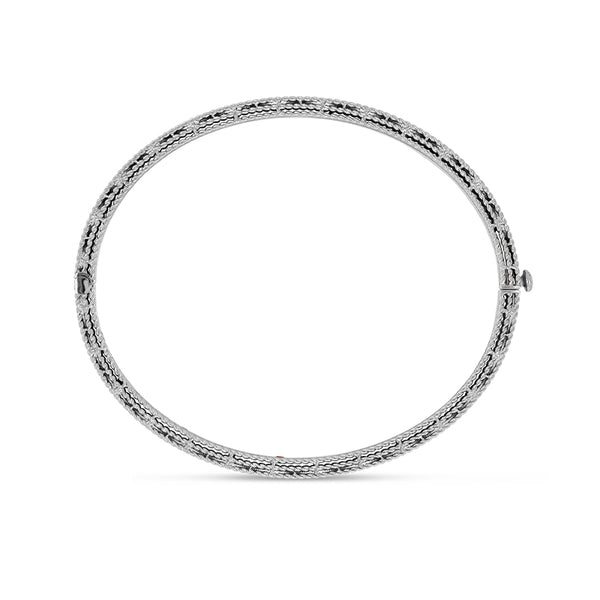 ROBERTO COIN PRINCESS 18CT WHITE GOLD DIAMOND BANGLE (Image 2)