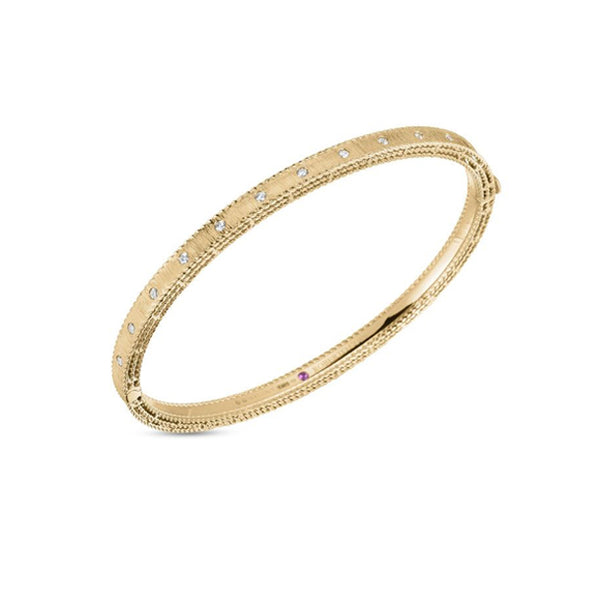 ROBERTO COIN 'PRINCESS' 18CT YELLOW GOLD AND DIAMOND BANGLE (Image 1)