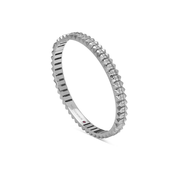 ROBERTO COIN 'ROCK AND DIAMONDS' 18CT WHITE GOLD DIAMOND BANGLE (Image 1)