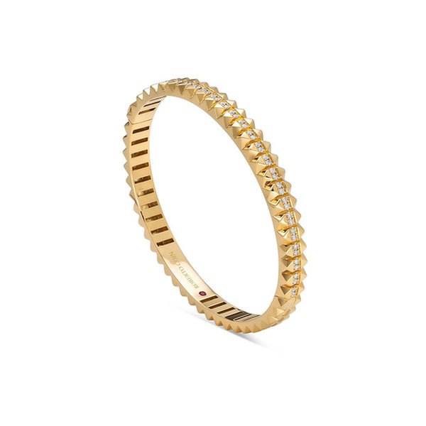 ROBERTO COIN 'ROCK AND DIAMONDS' 18CT YELLOW GOLD DIAMOND BANGLE (Image 1)