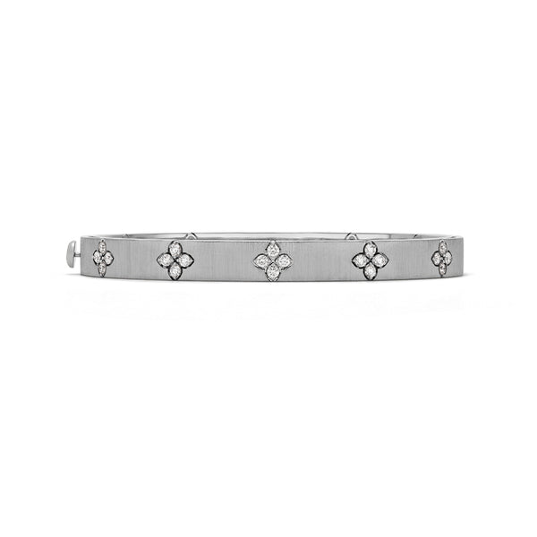 ROBERTO COIN LOVE IN VERONA 18CT WHITE GOLD DIAMOND BANGLE (Image 3)