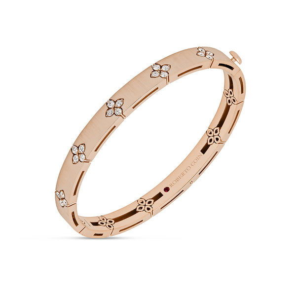 ROBERTO COIN 'LOVE IN VERONA' 18CT ROSE GOLD DIAMOND BANGLE (Image 1)