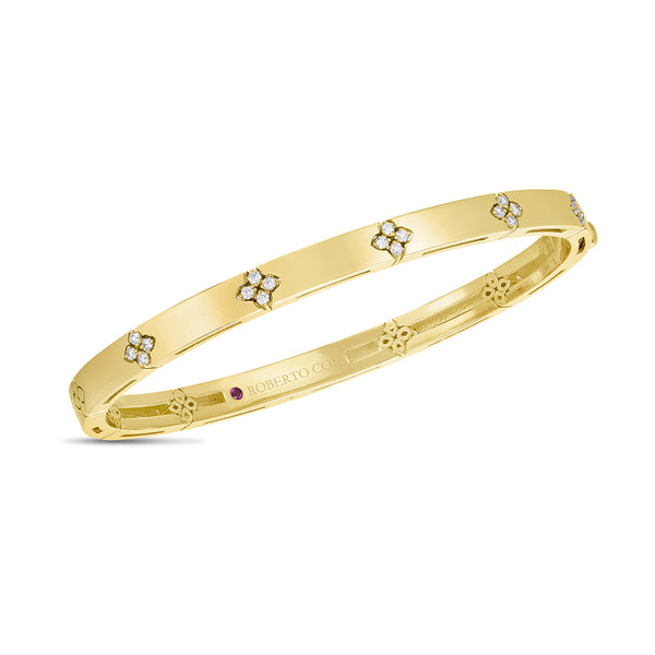 ROBERTO COIN 'LOVE IN VERONA' 18CT YELLOW GOLD DIAMOND BANGLE (Image 1)