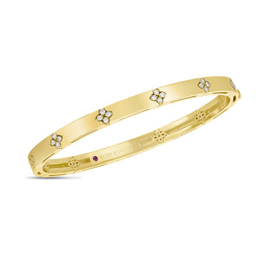 ROBERTO COIN 'LOVE IN VERONA' 18CT YELLOW GOLD DIAMOND BANGLE