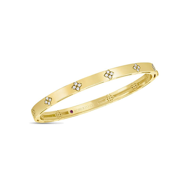 ROBERTO COIN 'LOVE IN VERONA' 18CT YELLOW GOLD DIAMOND BANGLE (Image 1)