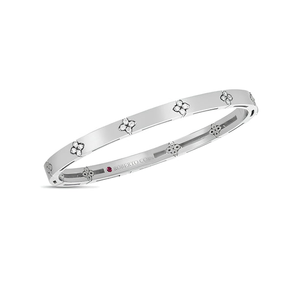 ROBERTO COIN 'LOVE IN VERONA' 18CT WHITE GOLD DIAMOND BANGLE (Image 1)