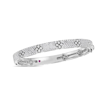 ROBERTO COIN 'LOVE IN VERONA' 18CT WHITE GOLD DIAMOND BANGLE