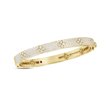 ROBERTO COIN 'LOVE IN VERONA' 18CT YELLOW GOLD DIAMOND BANGLE