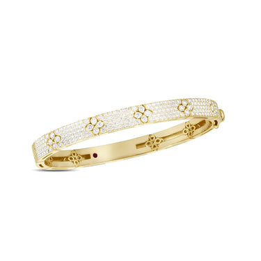 ROBERTO COIN 'LOVE IN VERONA' 18CT YELLOW GOLD DIAMOND BANGLE