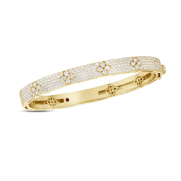 ROBERTO COIN 'LOVE IN VERONA' 18CT YELLOW GOLD DIAMOND BANGLE (Image 1)