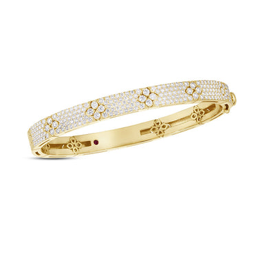 ROBERTO COIN 'LOVE IN VERONA' 18CT YELLOW GOLD DIAMOND BANGLE