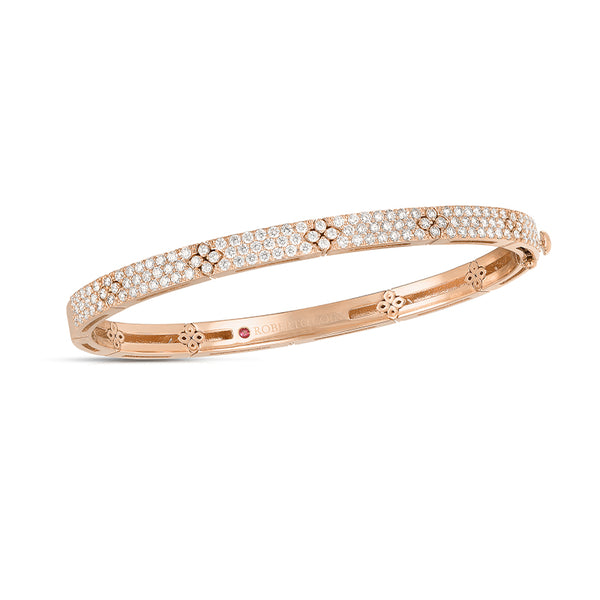 ROBERTO COIN 'LOVE IN VERONA' 18CT ROSE GOLD DIAMOND BANGLE (Image 1)