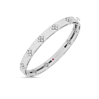 ROBERTO COIN 'LOVE IN VERONA' 18CT WHITE GOLD DIAMOND BANGLE