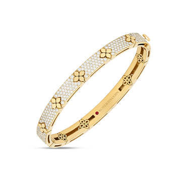 ROBERTO COIN 'LOVE IN VERONA' 18CT YELLOW GOLD DIAMOND BANGLE