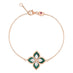 ROBERTO COIN 'PRINCESS FLOWER' 18CT ROSE AND WHITE GOLD MALACHITE AND DIAMOND BRACELET (Thumbnail 1)