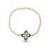 ROBERTO COIN 'PRINCESS FLOWER' 18CT ROSE AND WHITE GOLD MALACHITE AND DIAMOND BRACELET (Thumbnail 1)