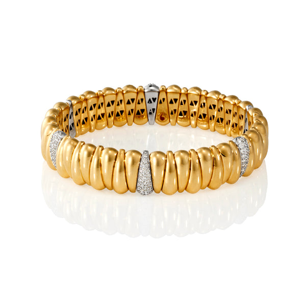 DEMEGLIO 'ARTIGLIO' 18CT YELLOW & WHITE GOLD CLAW DIAMOND BRACELET (Image 1)