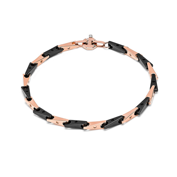 BARAKA CYBORG CERAMIC 18CT ROSE GOLD, BLACK CERAMIC & STAINLESS STEEL DIAMOND BRACELET (Image 1)