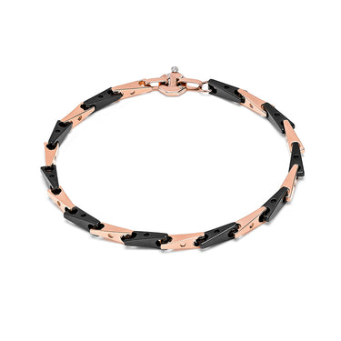 BARAKA CYBORG CERAMIC 18CT ROSE GOLD, BLACK CERAMIC & STAINLESS STEEL DIAMOND BRACELET