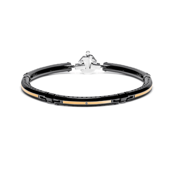 BARAKA DISCOVERY 18CT ROSE GOLD & BLACK PVD STAINLESS STEEL DIAMOND BRACELET (Image 1)