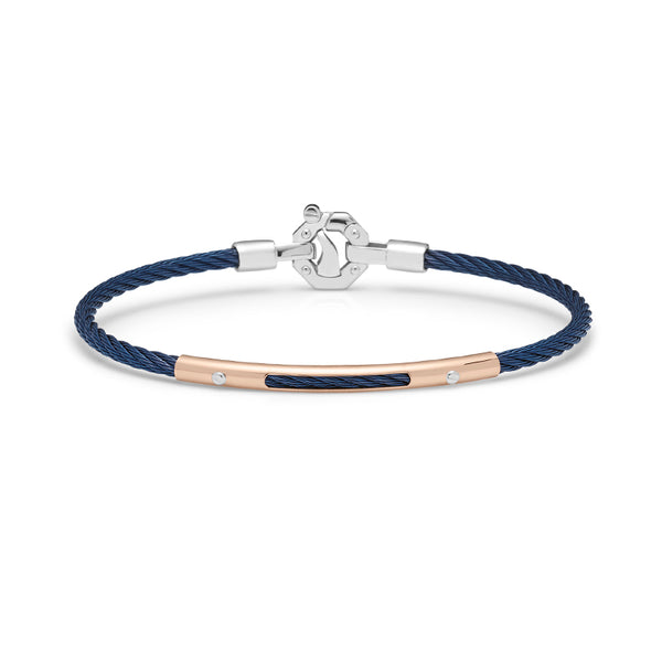 BARAKA 18CT ROSE GOLD & BLUE PVD STAINLESS STEEL DIAMOND BRACELET (Image 1)