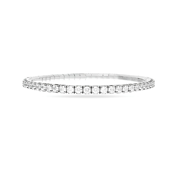 DEMEGLIO 'EXTENSIBLE' 18CT WHITE GOLD DIAMOND STRETCH BANGLE (Image 1)