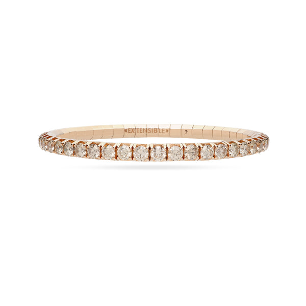 DEMEGLIO 'EXTENSIBLE' 18CT ROSE GOLD CHAMPAGNE DIAMOND STRETCH BRACELET (Image 1)