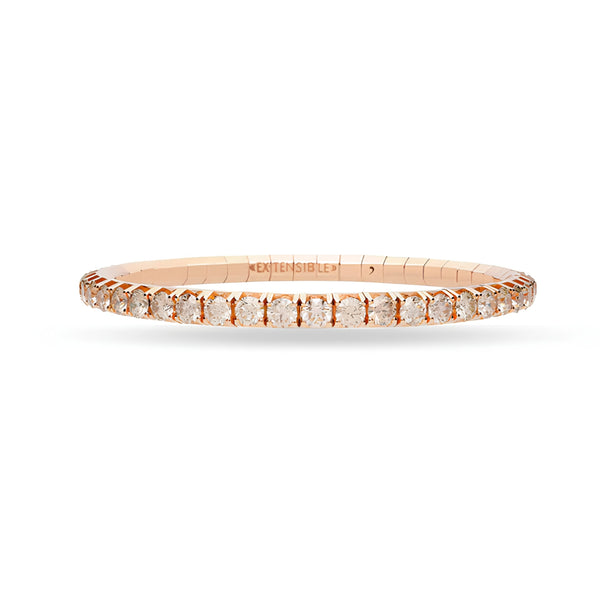 DEMEGLIO 'EXTENSIBLE' 18CT ROSE GOLD CHAMPAGNE DIAMOND STRETCH BANGLE (Image 1)