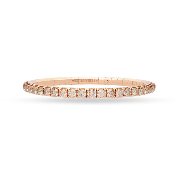 DEMEGLIO 'EXTENSIBLE' 18CT ROSE GOLD CHAMPAGNE DIAMOND STRETCH BANGLE (Image 1)