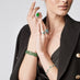NEW ITALIAN ART 18CT WHITE GOLD AND 18CT YELLOW GOLD EMERALD AND DIAMOND BRACELET (Thumbnail 2)