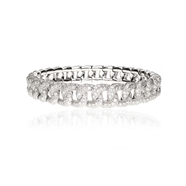 DEMEGLIO 'GROUMETTE' 18CT WHITE GOLD DIAMOND BRACELET (Image 1)