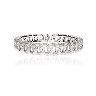 DEMEGLIO 'GROUMETTE' 18CT WHITE GOLD DIAMOND BRACELET