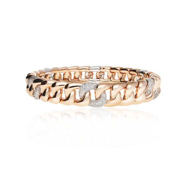DEMEGLIO 'GROUMETTE' 18CT ROSE GOLD AND WHITE GOLD DIAMOND BRACELET (Image 1)