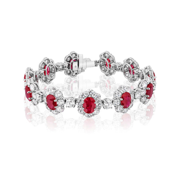 BAYCO PLATINUM BURMESE RUBY & DIAMOND BRACELET (Image 1)