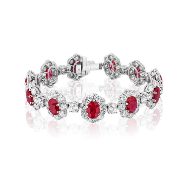 BAYCO PLATINUM BURMESE RUBY & DIAMOND BRACELET