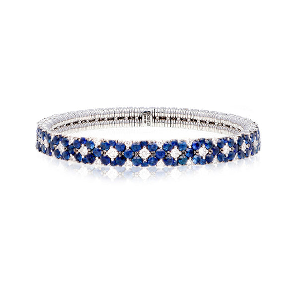 DEMEGLIO 'CASHMERE' 18CT WHITE GOLD SAPPHIRE AND DIAMOND BRACELET (Image 1)
